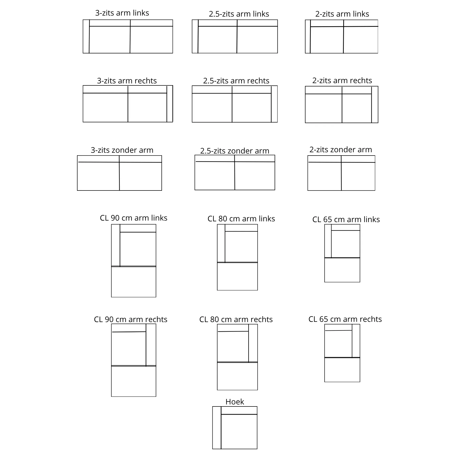 afbeelding van Leren elementenbank Flow - element 2.5 zits arm rechts
